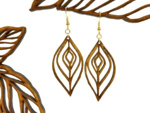 Rose - Boucles d'oreilles en bois