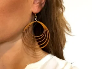 Ondes d'eau - Boucles d'oreilles en bois