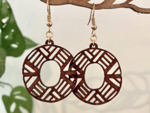 Boucles d'oreilles Makeda en bois de rose (palissandre)