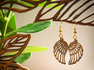Boucles d’oreilles en bois Ailes d'Ange pour femme